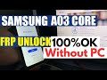 Samsung A03 Core (A032F) Android 11 ✅ Frp Bypass | New Trick 2023  No Pc/Reset Frp Lock 100% Working