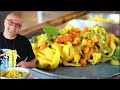 TAGLIATELLE ALLO ZAFFERANO  e verdure ricetta della pasta allo zafferano