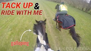 TACK UP & RIDE WITH ME HACKING GOPRO | Lily & Inky VS Gates