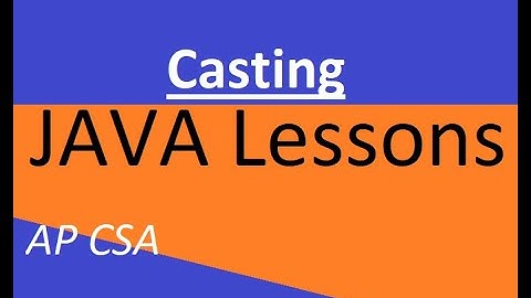 AP CSA Unit 1 Casting