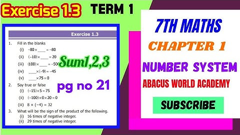 7th maths Term 1,chapter 1 Number System Exercise 1.3 Sum 1,2,3 pg no 21 #7thstandardmathsterm1