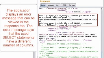Using Burp to Exploit SQL Injection Vulnerabilities  The UNION Operator | OWASP Top Ten | Burp suite