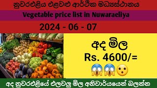 2024.06.07 Today Nuwaraeliya vegetables price list අද නුවරඑළියේ එලවලු මිල #todayvegetableprice ada