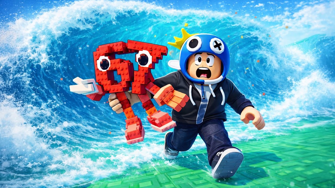 我要逃離海嘯才能拿到腦紅《Roblox》