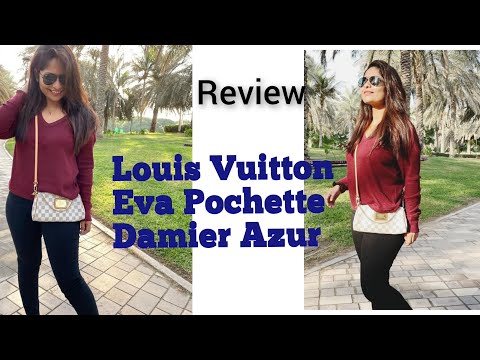Review | Louis Vuitton Eva Clutch in Damier Azur | Wear and tear | What fits | Mod Shots