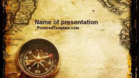 Old Map PowerPoint Template by PoweredTemplate.com