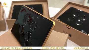 Công tắc cảm ứng kính lõm viền bo vàng Lumi l Smarthome Phú Thái