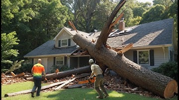 Dangerous Fastest Idiots Cutting Tree Fails Skill With Chainsaw | Tree Falling on Houses #1