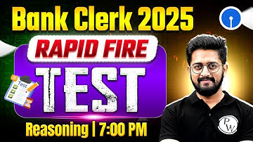 IBPS / SBI Clerk 2025 | Reasoning Rapid Fire Test | Bank Clerk Reasoning by Sachin Sir