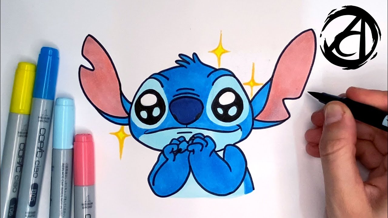 Como desenhar o Stitch e Angel [ passo a passo ] 