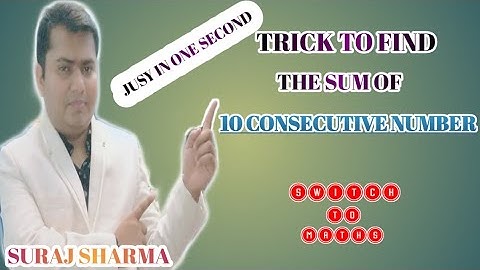 Find sum of 10 consecutive number in one second