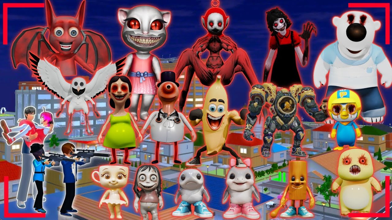 Yuta Mio Panik CCTV Rekam HAMOOD HABIBI VS SEMUA MONSTER Di Kota Sakura 😱 | Sakura School Simulator