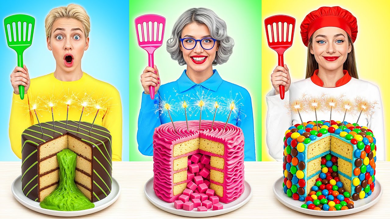 Кулинарный Челлендж: Я против Бабушки | Укрась Торт Челлендж от Candy DO