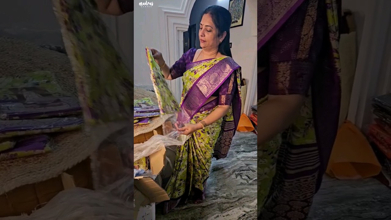 ₹999 Free shipping | www.madrassarees.com | saree code: Purple silver