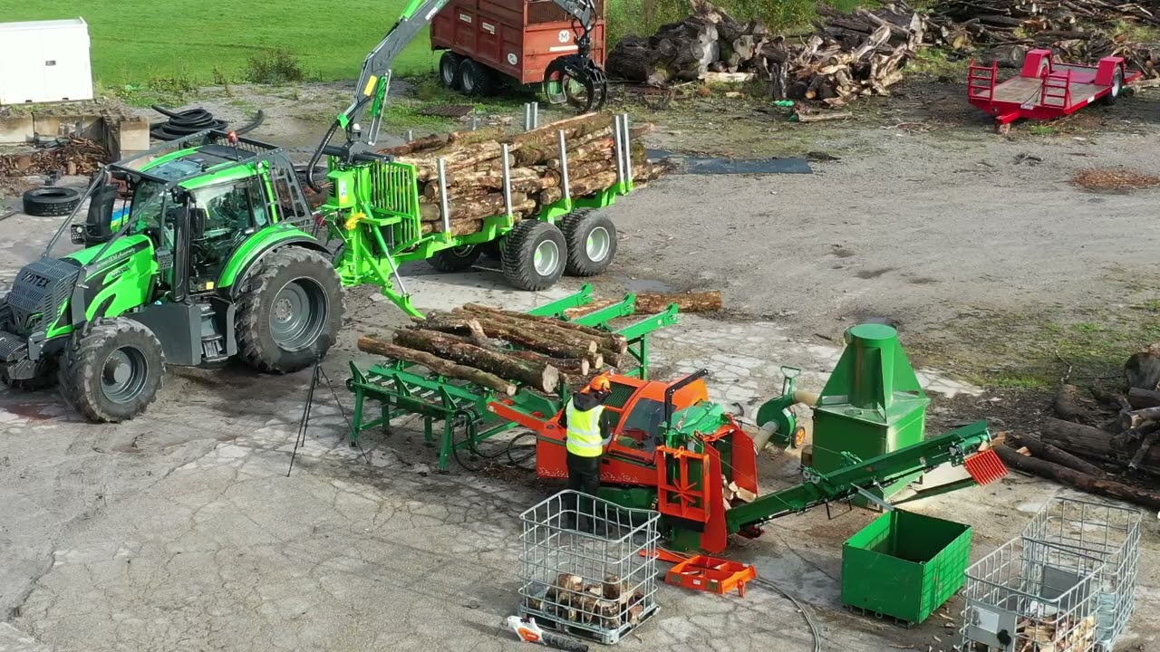 Making Firewood with a Posch S-376 Firewood Processor - Multiple camera and timelapse - Jas P Wilson