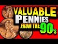 1990 -1999 PENNIES WORTH MONEY TO LOOK FOR IN POCKET CHANGE!!