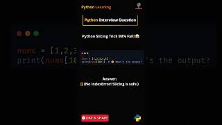 Python Slicing Secret! Interview Question Part 2#Python #Programming #Developer #Tech #LearnToCode