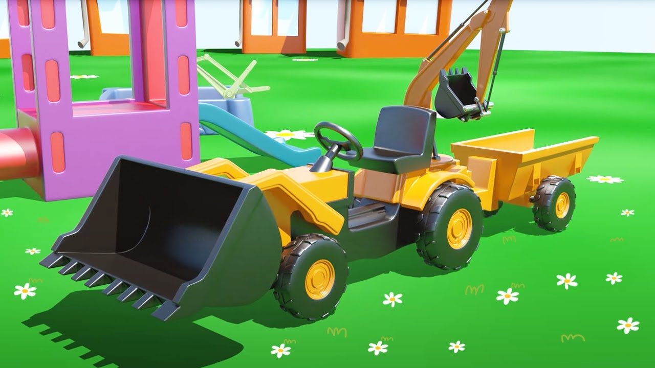 9 pçs crianças dos desenhos animados trator fazenda caminhão do