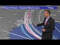 Tropical Storm Laura forecast cone and track | 10 p.m. 8/24