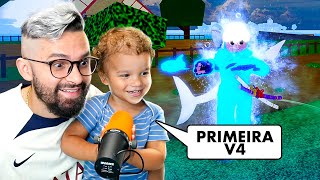 MEU FILHO PEDIU PRA PEGAR V4 PELA PRIMEIRA VEZ NO BLOX FRUITS