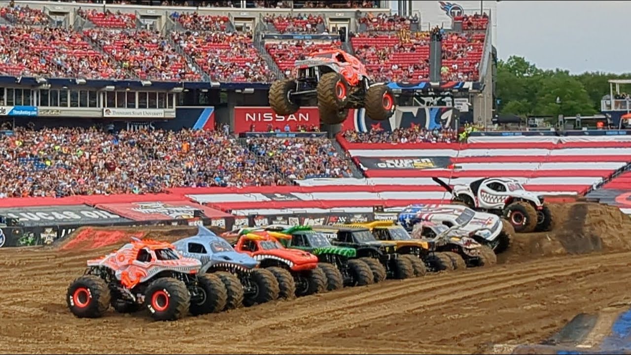 Monster Jam World Finals 22 ThunderROARus 9 Truck Jump All Angles