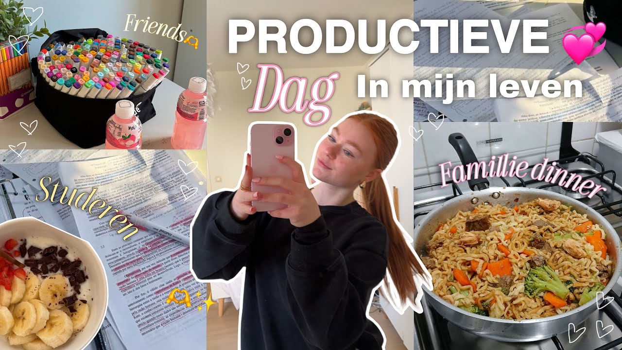 PRODUCTIEVE DAG IN MIJN LEVEN ✨🫶 | vriendinnen, famillie, studeren, Grwm, … 🩷
