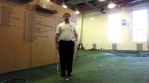 Pat Goss demonstrates the proper motion for a chip...