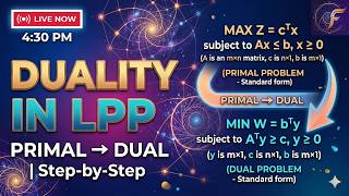 Duality in Linear Programming | Primal to Dual Problem | Operations Research | B.Sc Maths Live