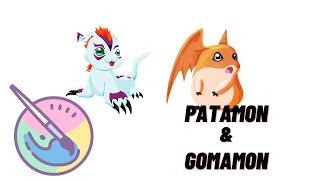 Full Patamon & Gomamon Speedpaint | Krita Illustration Guide