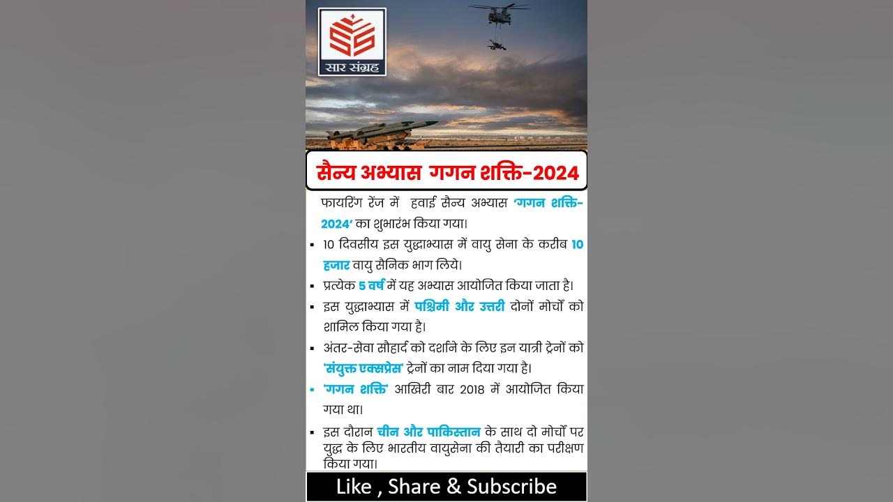 Gagan Shakti2024 Exercise Gagan Shakti2024 Sar Sangrah YouTube