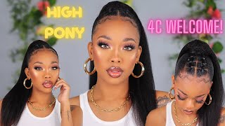 EASY Rubberband Drawstring Ponytail Style! Perfect for 4c Hair!  ft Betterlength