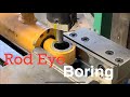 Boring out Hydraulic Cylinder Rod Eye on the Bridgeport - Case 1840 Tilt Cylinders