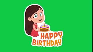 Happy Birthday - Animated GIF - Green Screen - Graphics For Video Editing