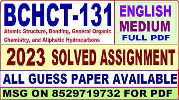 bchct 131 solved assignment 2023 / bchct 131 solved assignment 2022-23 English / bchct131 2023