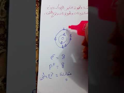 كيمياء الصف الثاني الفصل الاول الذرة والايون ترتيب الالكتروني لذرة الاوكسجين