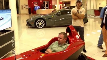 Driving a Ferrari f1 sim.