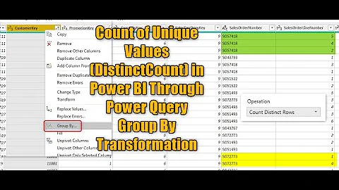 Count of Unique Values DistinctCount in Power BI Through Power Query Group By Transformation