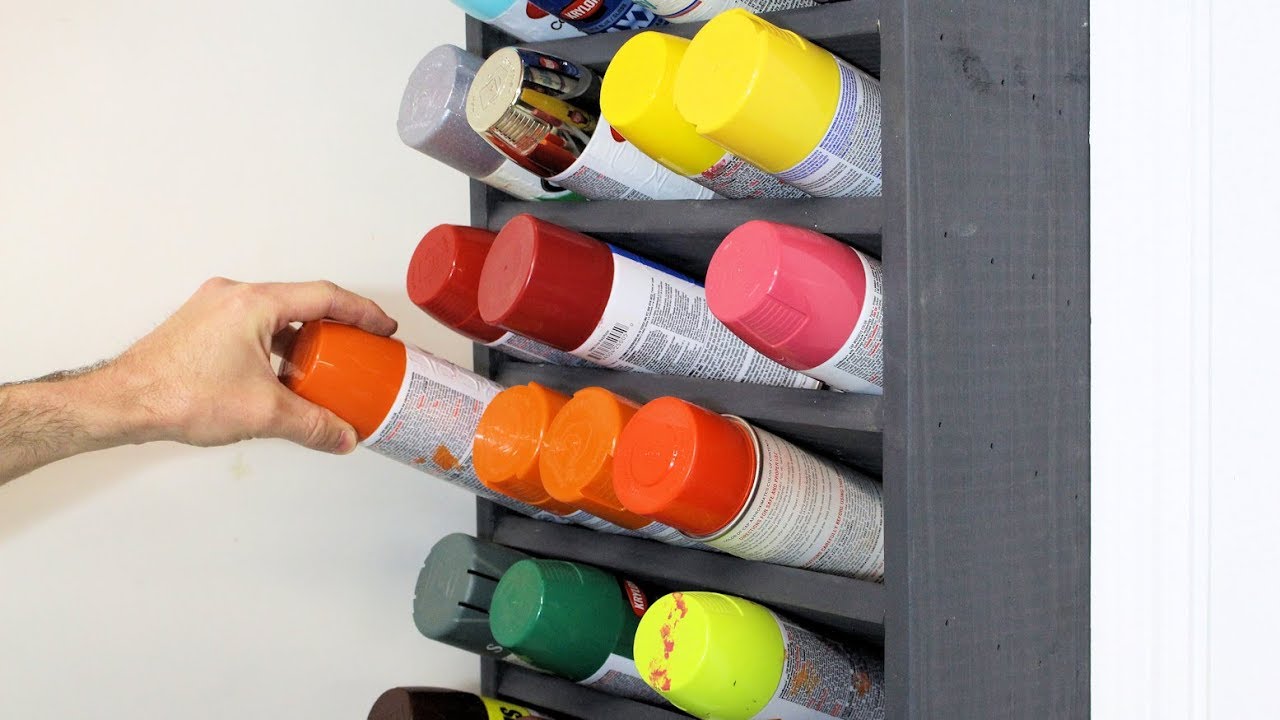 making a spray paint can holder and storage rack