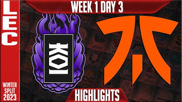 KOI vs FNC Highlights | LEC Winter 2023 W1D3 | KOI vs Fnatic