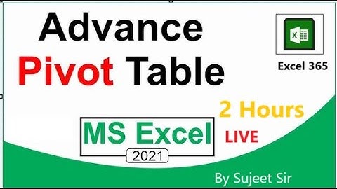 Basic to Advanced Pivot Table in Hindi with Sujeet sir Live Class