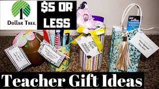 DOLLAR TREE TEACHER GIFT IDEAS | $5 OR LESS | TEACHER APPRECIATION | Free Printables