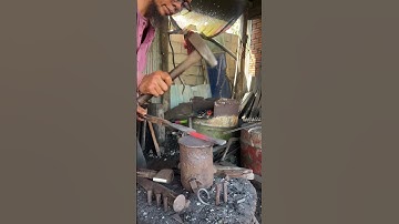 Forging a machete from spring leaf #howto #blacksmith #hotsteel #handmade #blacksmithing #knives
