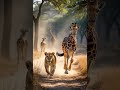 Girrafe swiftly escapes lions attack#animals#shorts