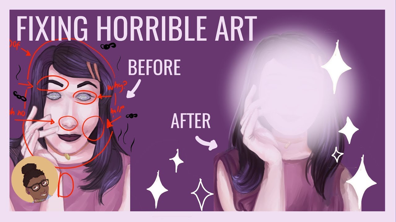 Roasts and Redraws | Paintover #2 | more ROASTING my old ugly art - YouTube