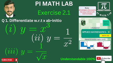 Differentiate w.r.t x ab-initio or first principle - Lecture 1 - Ex (2.1) - Q (1) - Math 233 - 2022