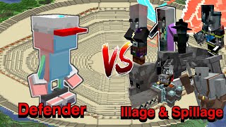 Minecraft |Mobs Battle| Defender (Yellowbross's Extras) VS Illage and Spillage