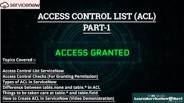 (Day 10)ACL in ServiceNow | Real time Hand-ON | ACL Tutorial | Part 1