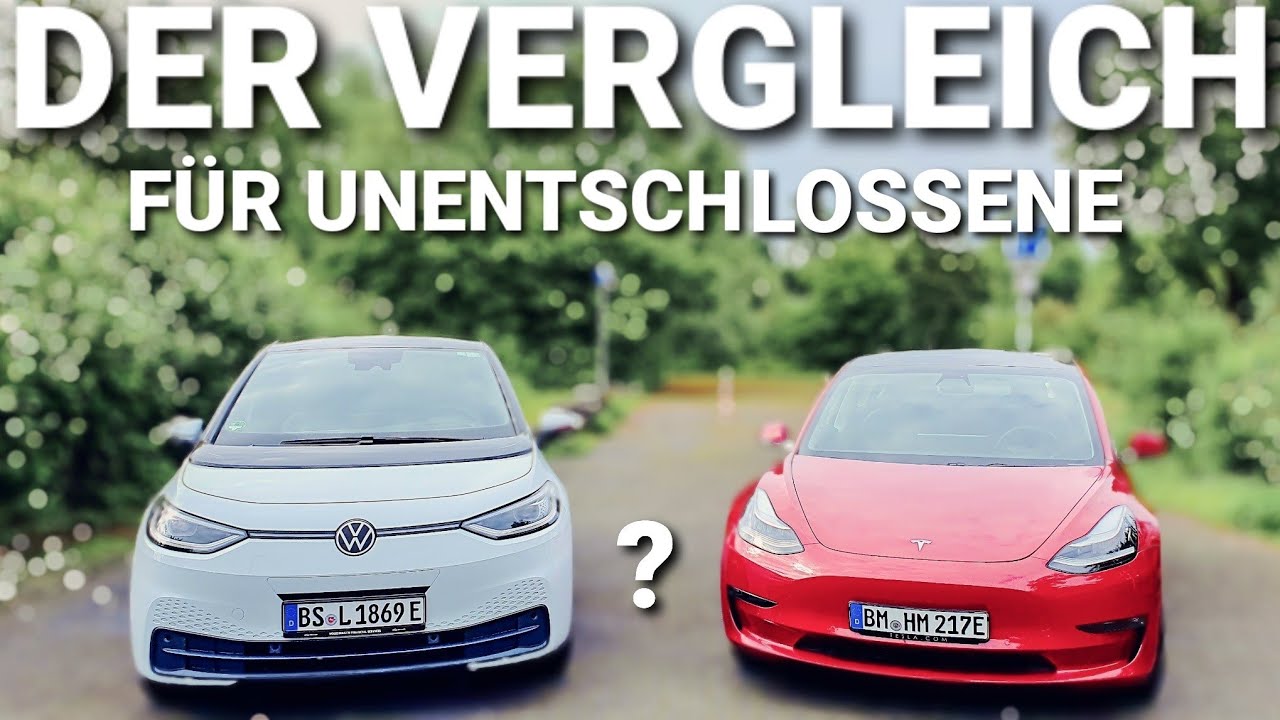 Tesla Model 3 Fahrer checkt meinen VW ID.3 / Elektroautos im Vergleich.