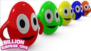 Learn Colors with Surprise Eggs  - BillionSurpriseToys Nursery Rhymes, Kids Songs