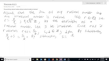 Proof of the sum of a rational number and irrational number